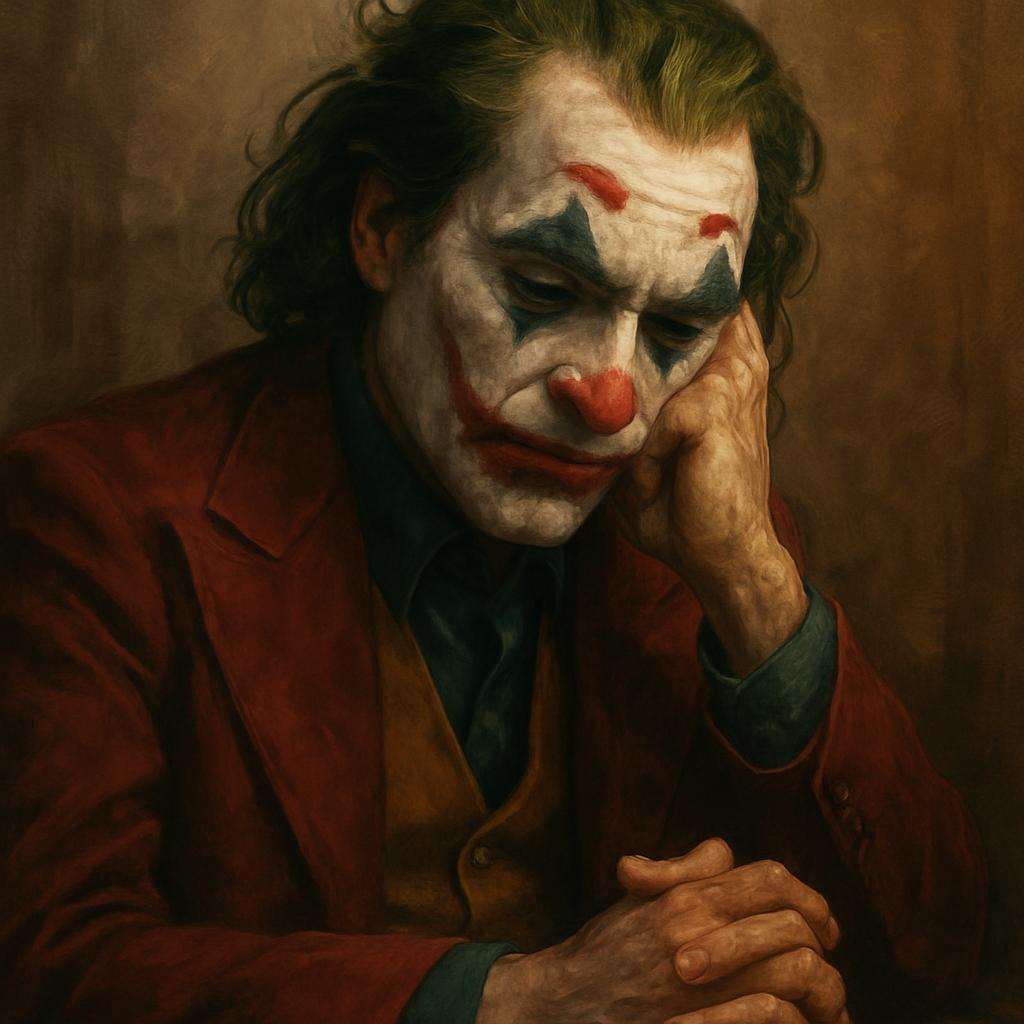 The Joker who is thinking about  his life Blank Meme Template
