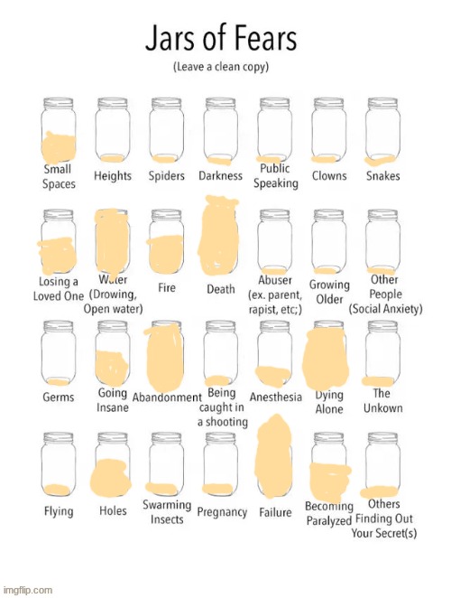 Jar of fears clear version | image tagged in jar of fears clear version | made w/ Imgflip meme maker