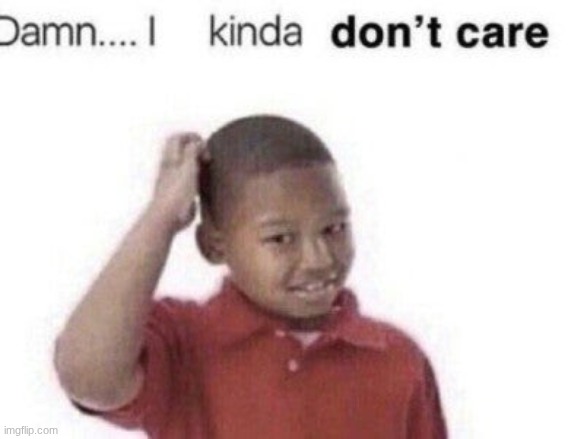 image tagged in damn i kinda don't care | made w/ Imgflip meme maker