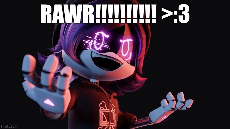 Uzi Doorman laughs like a maniac | RAWR!!!!!!!!!! >:3 | image tagged in uzi doorman laughs like a maniac | made w/ Imgflip meme maker