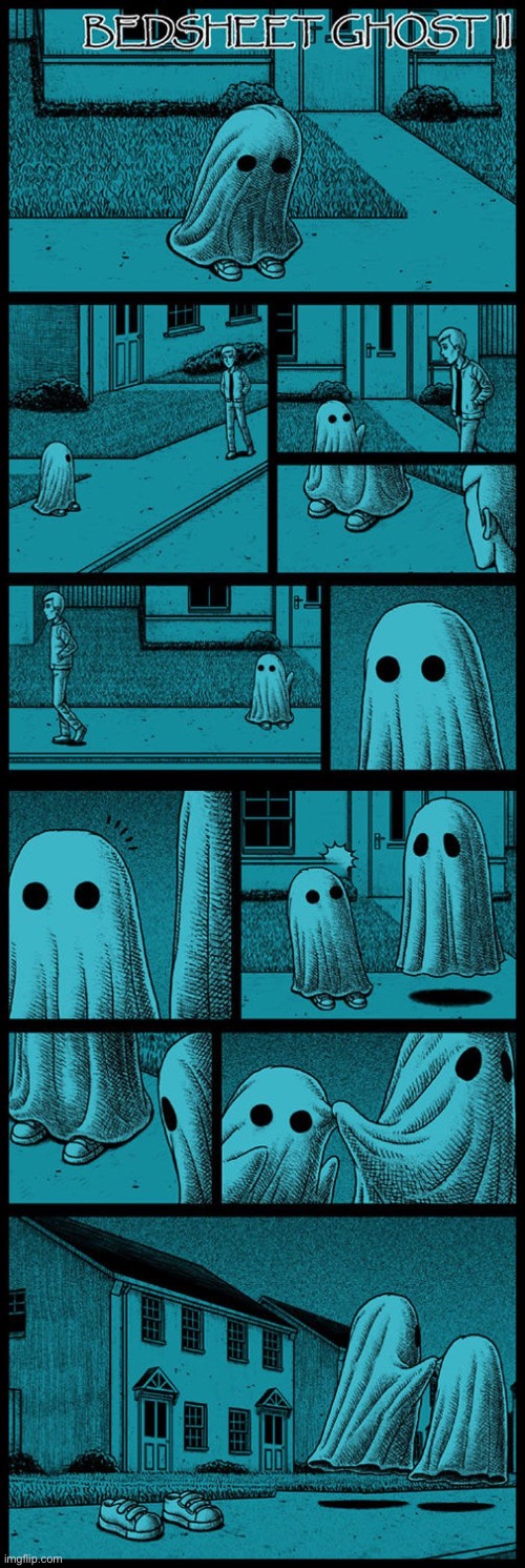 image tagged in comics,bedsheet ghost,shoes,mom ghost | made w/ Imgflip meme maker