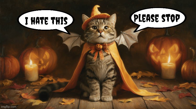 People who dress their Pets | Please stop; I hate this | image tagged in happy halloween,grumpy cat,why must you hurt me in this way,trick or treat | made w/ Imgflip meme maker