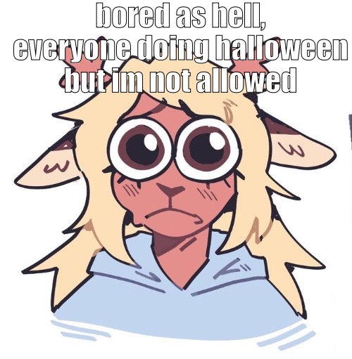 noelle sad | bored as hell, everyone doing halloween but im not allowed | image tagged in noelle sad | made w/ Imgflip meme maker