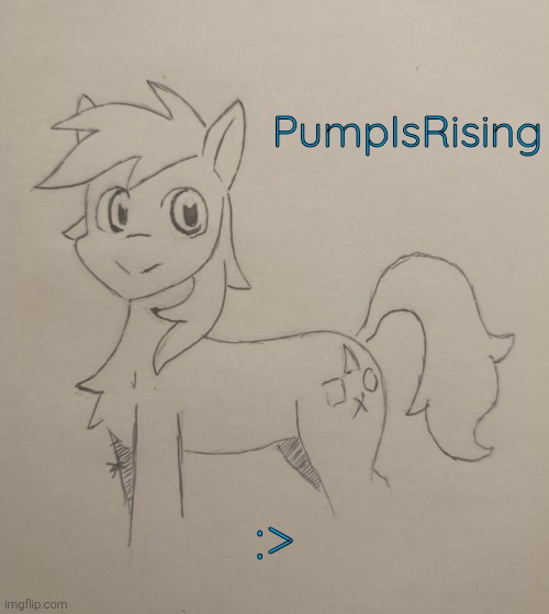 PumpIsRising (request from PumpIsRising ) (first time drawing a damn MLP character lol) | PumpIsRising; :> | image tagged in pumpisrising | made w/ Imgflip meme maker