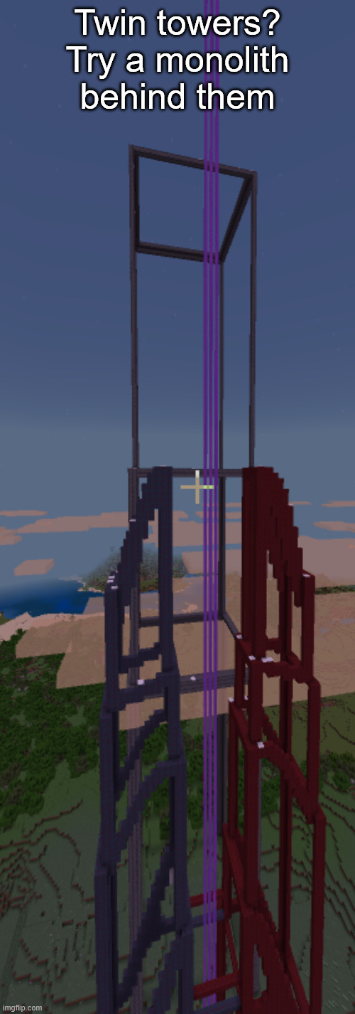 The planes turn sharply in fear | Twin towers? Try a monolith behind them | made w/ Imgflip meme maker