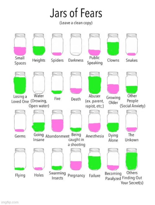 in case anyone cares the 5th one on the 2nd row is my mom | image tagged in jar of fears clear version | made w/ Imgflip meme maker