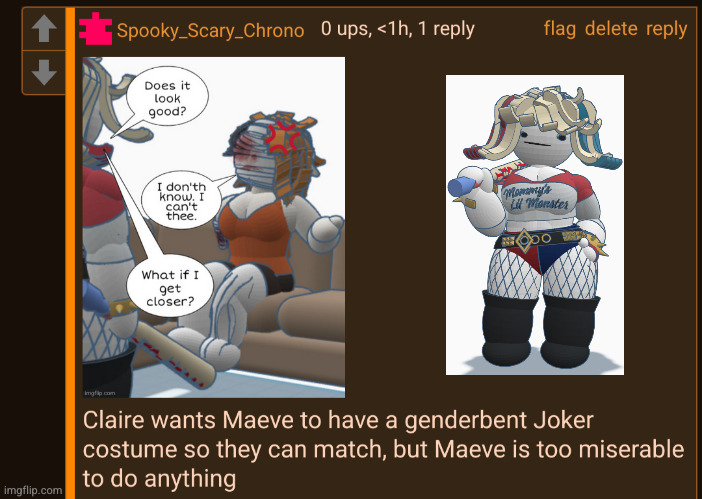 some lore going on for Claire and Maeve on halloween | made w/ Imgflip meme maker