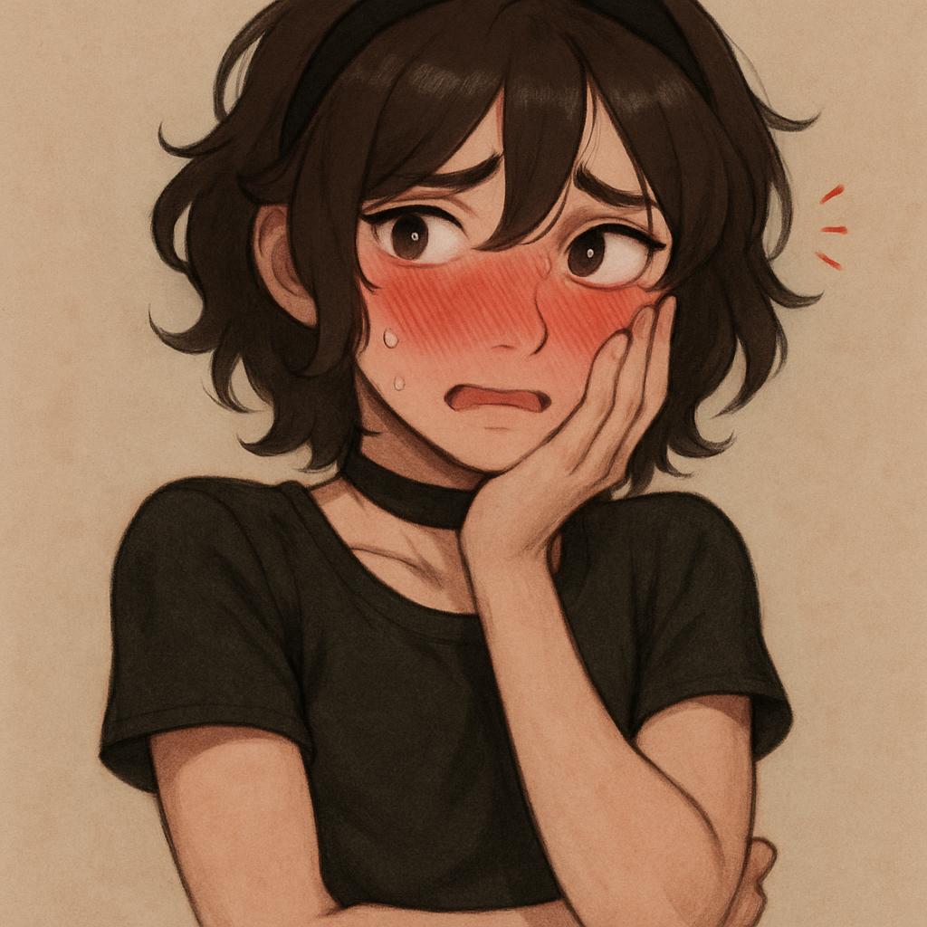 Femboy being flustered Blank Meme Template