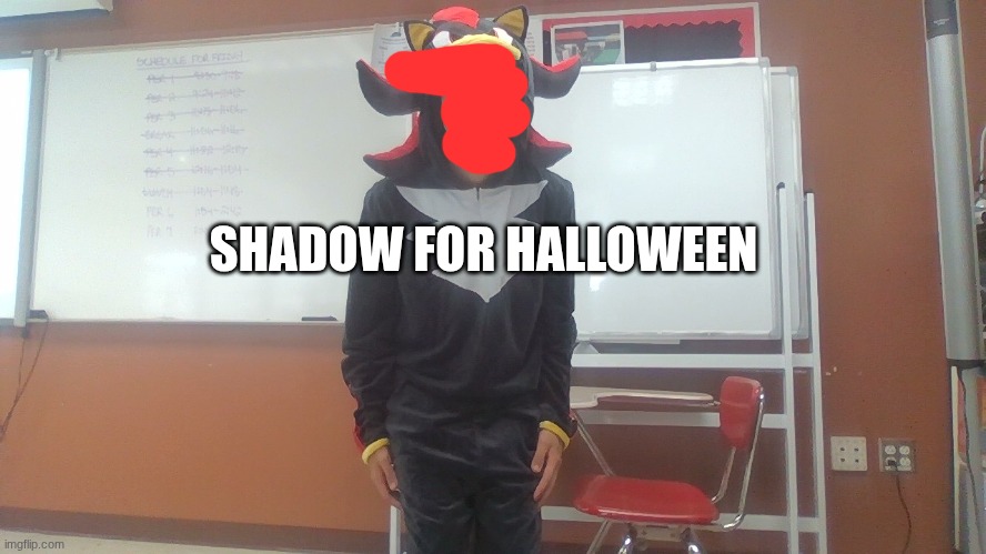 SHADOW FOR HALLOWEEN | image tagged in shadow the hedgehog,sonic the hedgehog,sonic,halloween,halloween costume | made w/ Imgflip meme maker