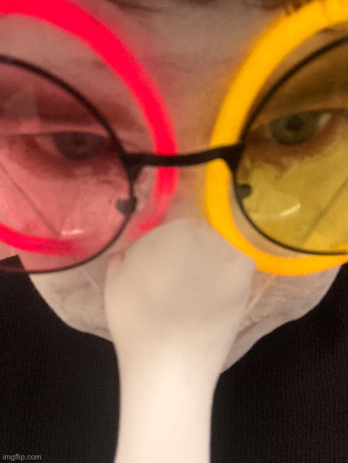 rate this costume (added glowsticks for glowing glasses) | made w/ Imgflip meme maker