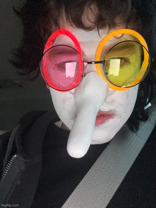 more of my peak costume (can’t smile bc paint will crack) | made w/ Imgflip meme maker