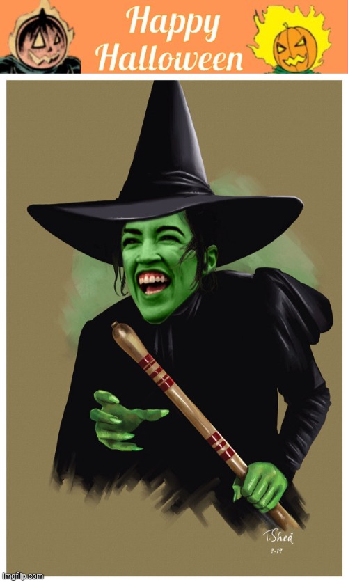 AOC witch Blank Meme Template