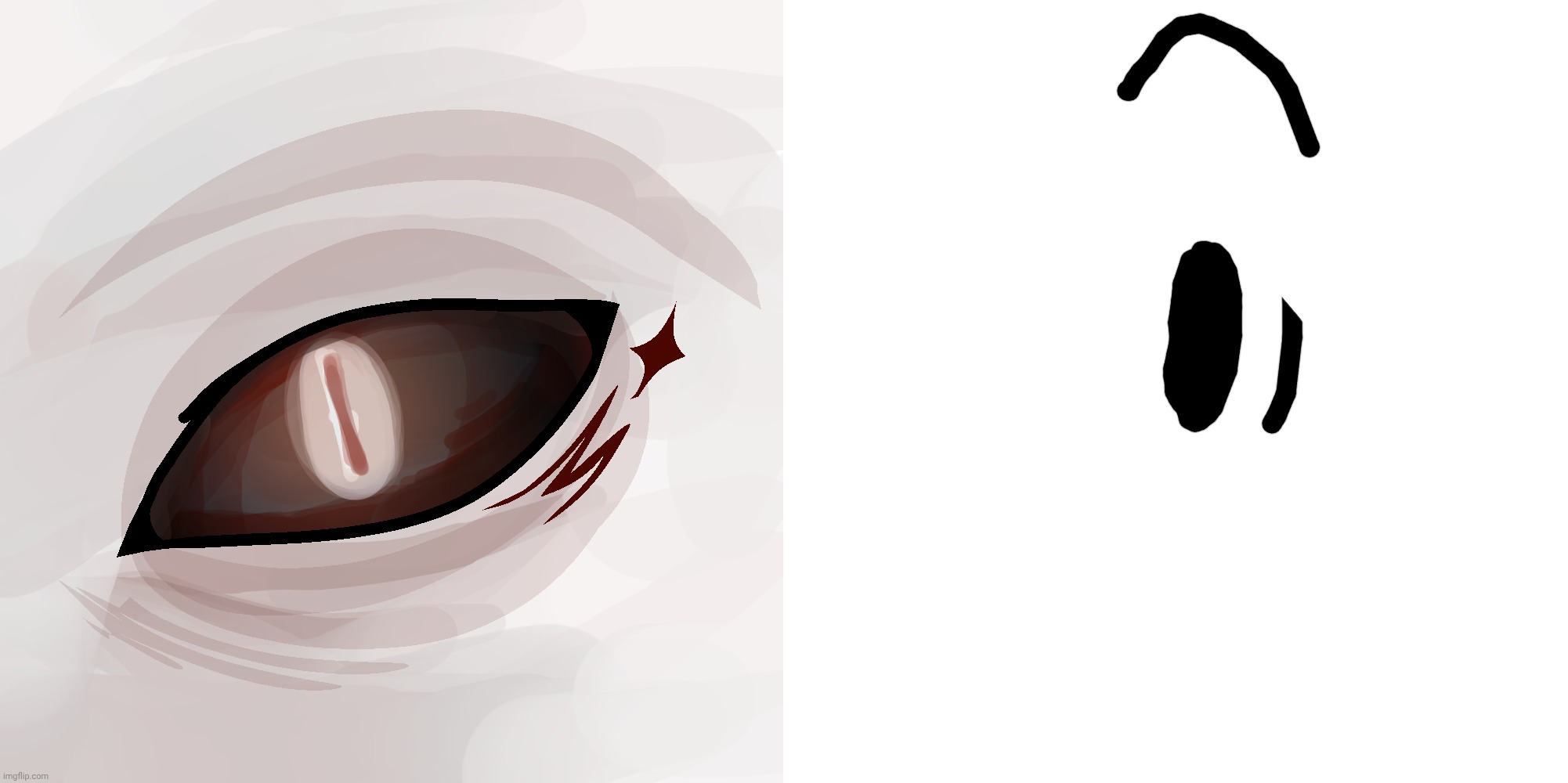 Skrunkly's canon eyes vs how I draw them lol | made w/ Imgflip meme maker