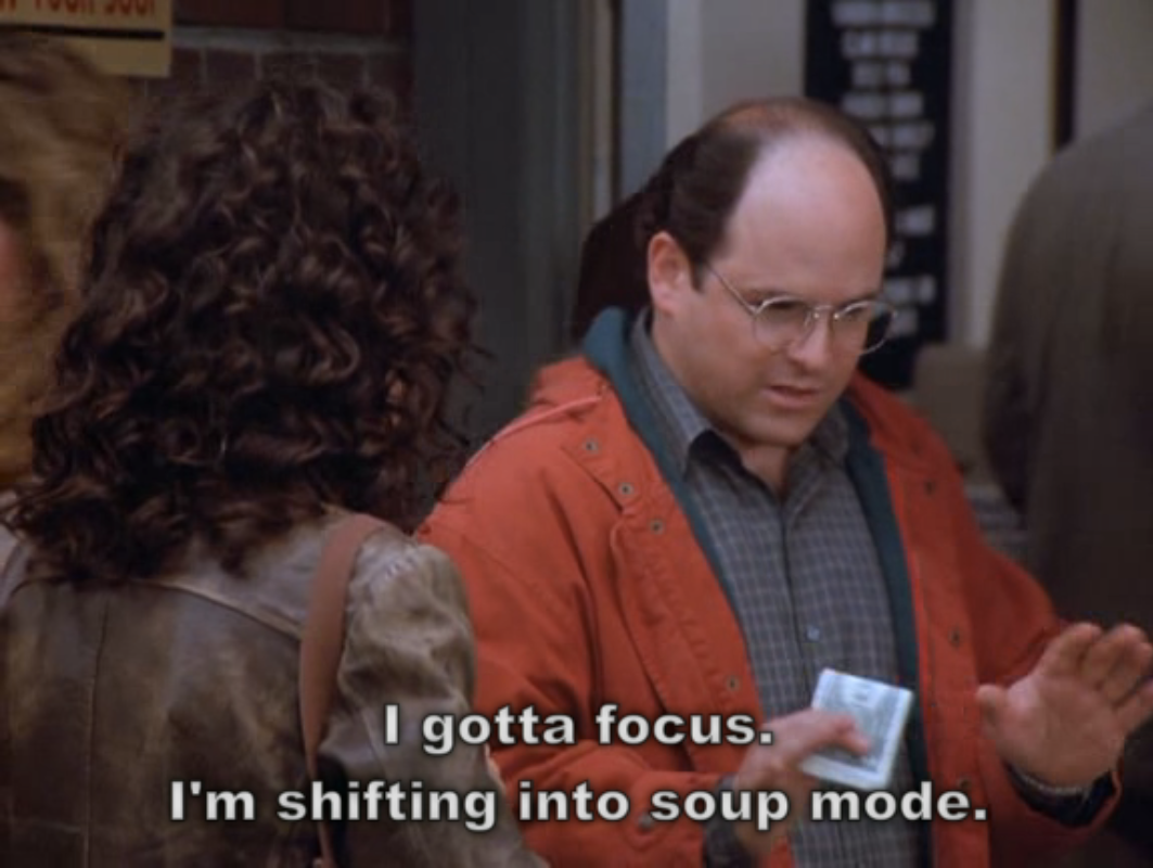 George Costanza Soup Mode Blank Meme Template