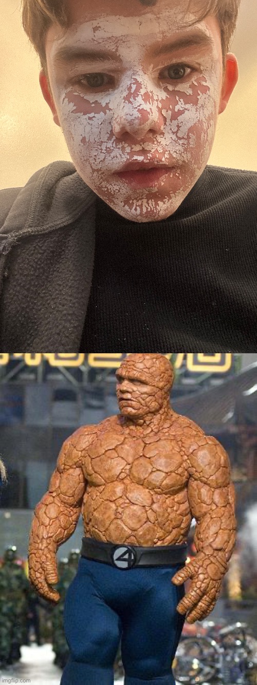 god help me I tried peeling the paint off | image tagged in fantastic 4 rock | made w/ Imgflip meme maker