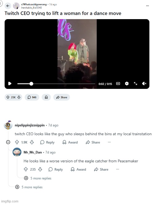 image tagged in twitch,ceo,bins,train station,eagle catcher,peacemaker | made w/ Imgflip meme maker