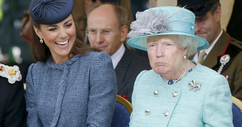 Trump’s Face Onto the Queen’s Blank Meme Template