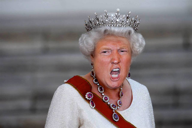 Trump’s Face Onto the Queen’s Blank Meme Template