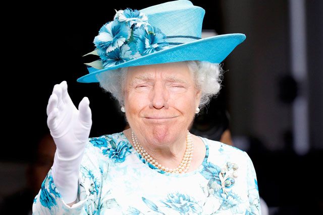 Trump’s Face Onto the Queen’s Blank Meme Template
