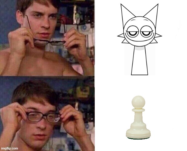 You gotta admit. These little dudes look like pawns. | image tagged in spiderman glasses,sprunki,chess | made w/ Imgflip meme maker