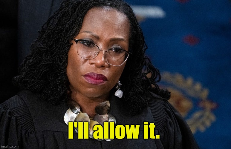 Ketanji Brown Jackson | I'll allow it. | image tagged in ketanji brown jackson | made w/ Imgflip meme maker