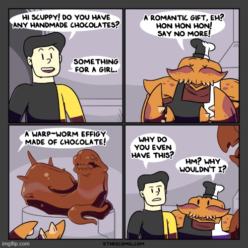image tagged in stars,crab,chef,chocolate,warp,worm | made w/ Imgflip meme maker