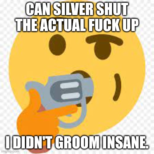 Kms | CAN SILVER SHUT THE ACTUAL FUCK UP; I DIDN'T GROOM INSANE. | image tagged in kms | made w/ Imgflip meme maker