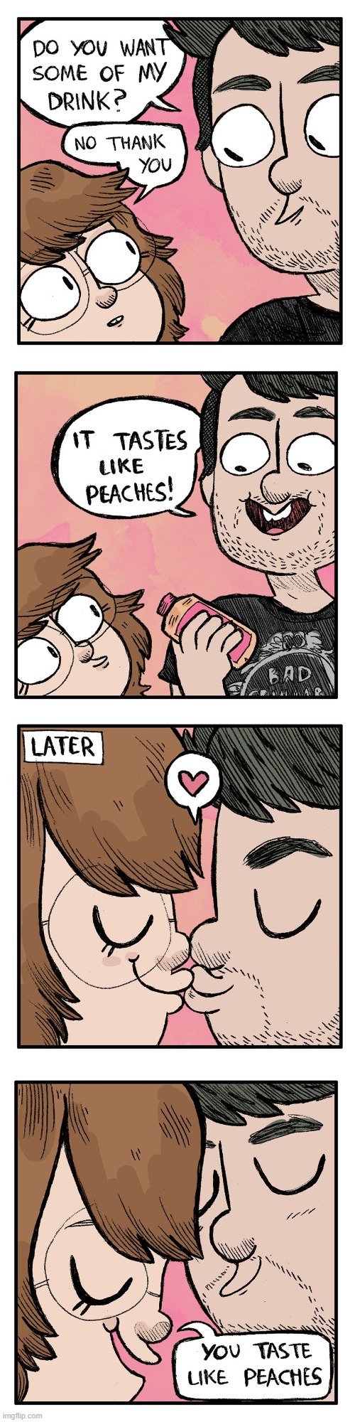 image tagged in drink,kiss,taste,peaches | made w/ Imgflip meme maker