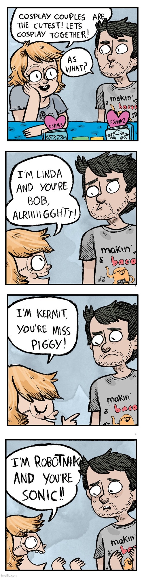 image tagged in cosplay,costumes,characters,bob's burgers,muppets,sonic the hedgehog | made w/ Imgflip meme maker