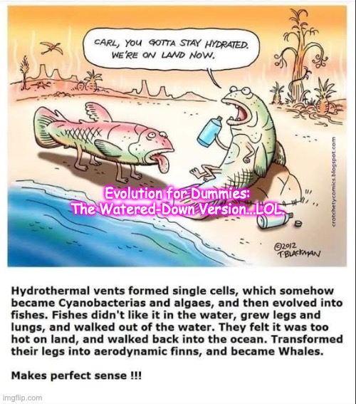 "Nuts Landing" | Evolution for Dummies:
The Watered-Down Version...LOL. | image tagged in fish-out-of-water | made w/ Imgflip meme maker