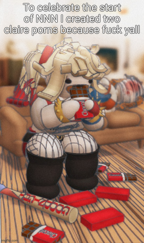 Clairely Quinn eating her Halloween candy | To celebrate the start of NNN I created two claire porns because fuck yall | image tagged in clairely quinn eating her halloween candy | made w/ Imgflip meme maker