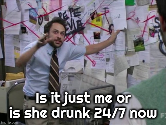 Charlie Day | Is it just me or is she drunk 24/7 now | image tagged in charlie day | made w/ Imgflip meme maker