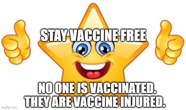 Happy Star | STAY VACCINE FREE; NO ONE IS VACCINATED. THEY ARE VACCINE INJURED. | image tagged in happy star | made w/ Imgflip meme maker