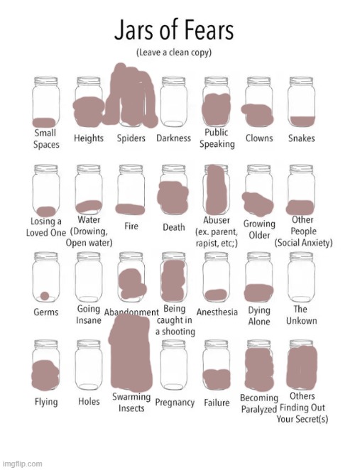 my fears | image tagged in jar of fears clear version | made w/ Imgflip meme maker