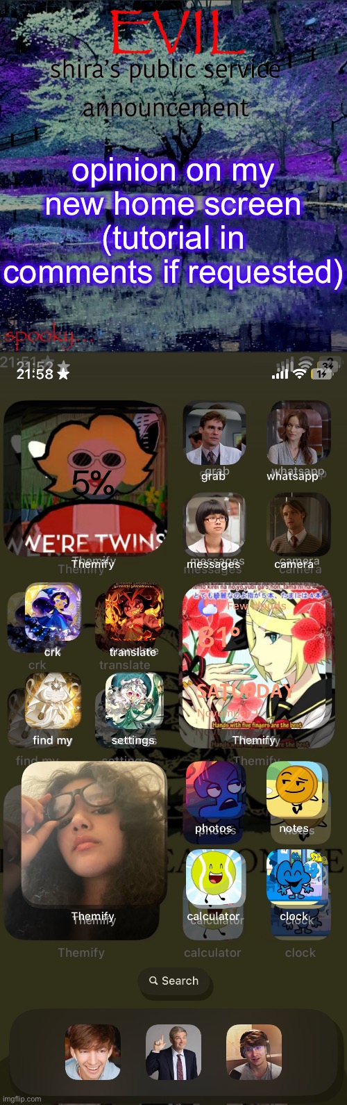 it’s the don’t tread on me flag under <3 | opinion on my new home screen (tutorial in comments if requested) | image tagged in shira temp | made w/ Imgflip meme maker