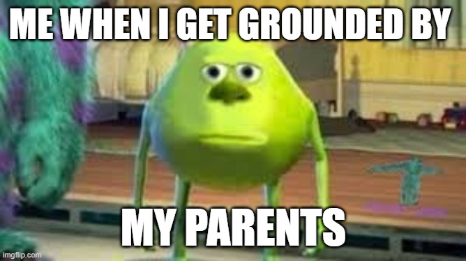 mike wazowski | ME WHEN I GET GROUNDED BY; MY PARENTS | image tagged in mike wazowski | made w/ Imgflip meme maker