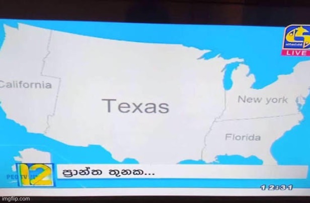 Throwback to that time a Sri Lankan news station showed a map of the U.S. | made w/ Imgflip meme maker