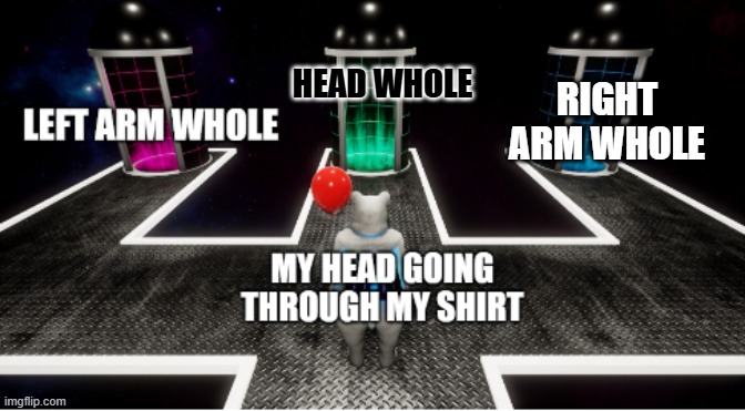 Hi five random person | HEAD WHOLE; RIGHT ARM WHOLE | image tagged in which way,why are you reading the tags | made w/ Imgflip meme maker