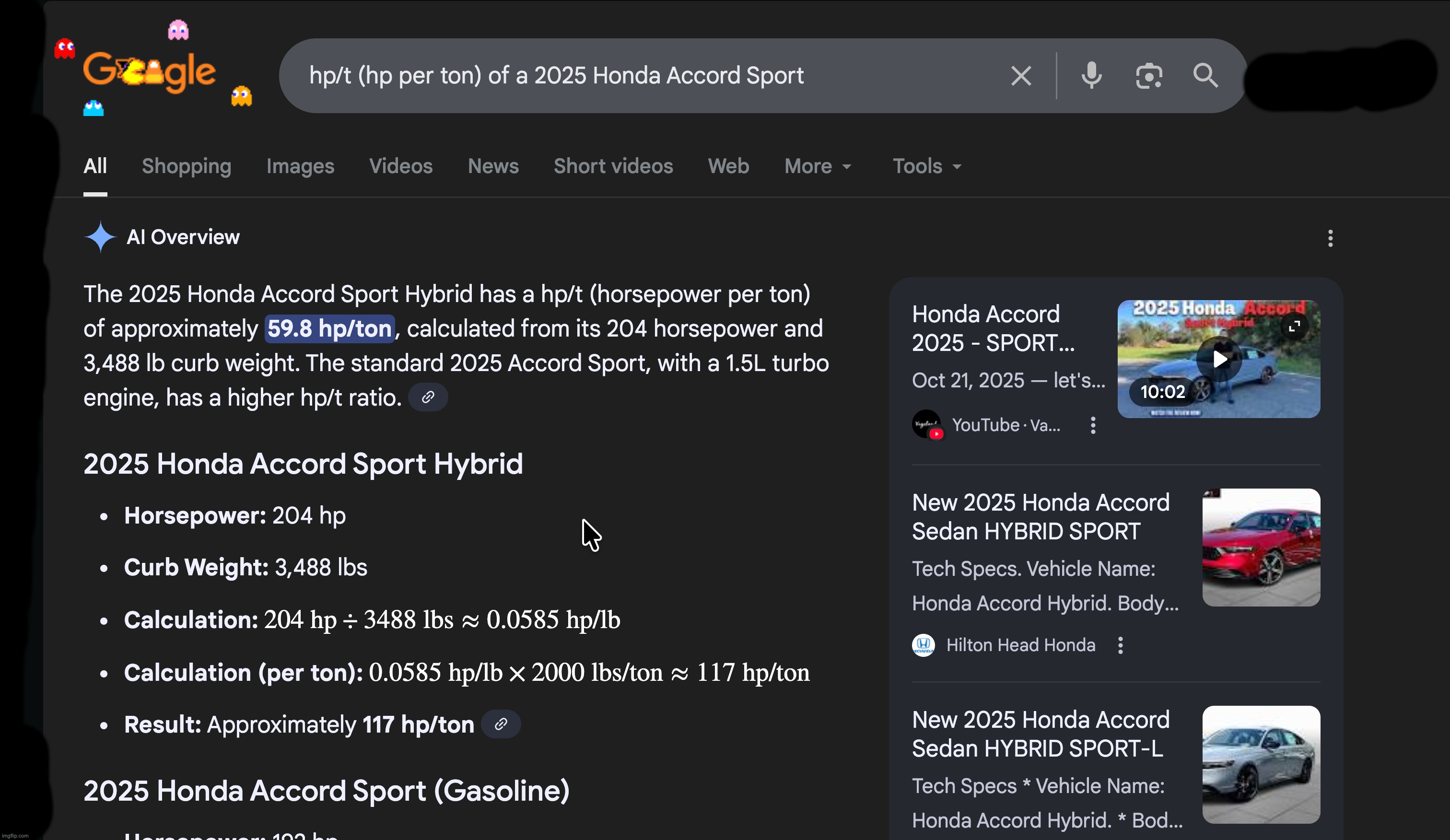 only 60HP/T?! im pretty sure its higher | image tagged in 60hpt,is slow af,thats like a lada,maybe slower,yet the accord feels pretty agile,for its class | made w/ Imgflip meme maker