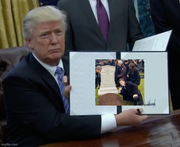 A moment of silence for all who've lost a loving one | image tagged in memes,trump bill signing | made w/ Imgflip meme maker