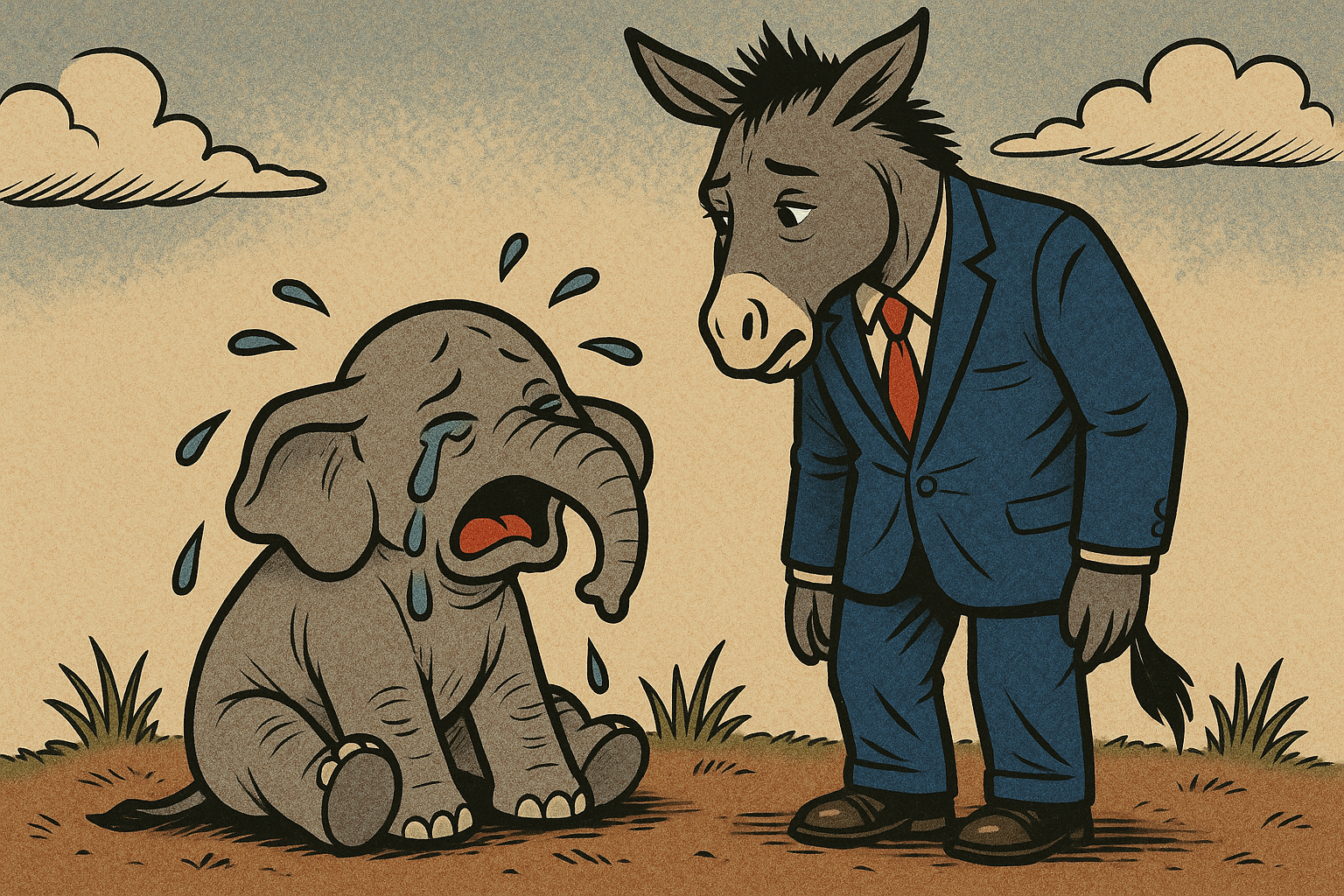 Donkey and Baby elephant Blank Meme Template