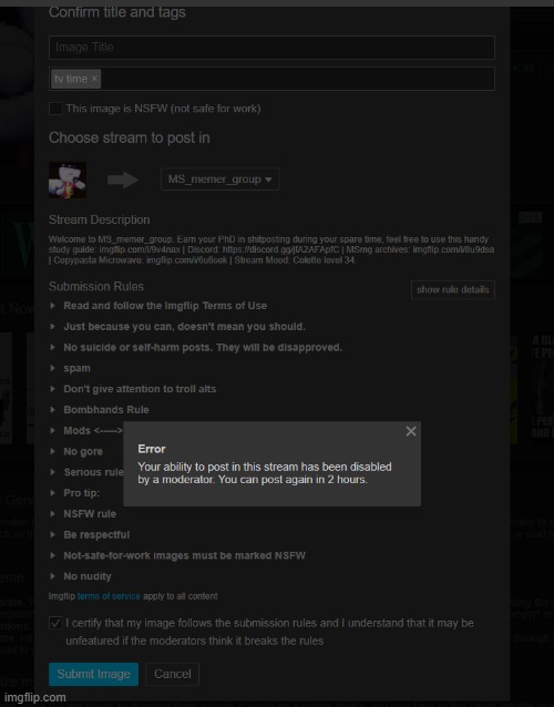 how tf did i get banned the mods are offline | made w/ Imgflip meme maker