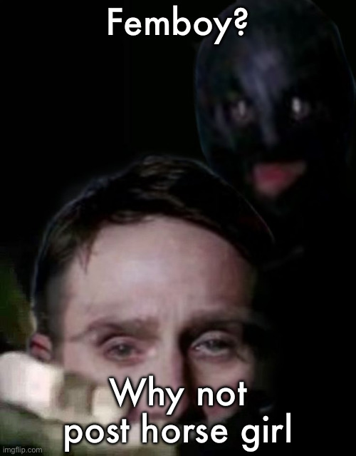 Shush (The Collector Edition) | Femboy? Why not post horse girl | image tagged in shush the collector edition | made w/ Imgflip meme maker