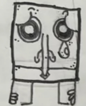 Doodlebob sad Blank Meme Template