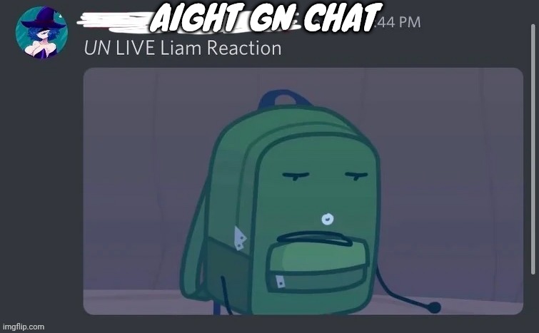 UN LIVE Liam reaction | AIGHT GN CHAT | image tagged in un live liam reaction | made w/ Imgflip meme maker