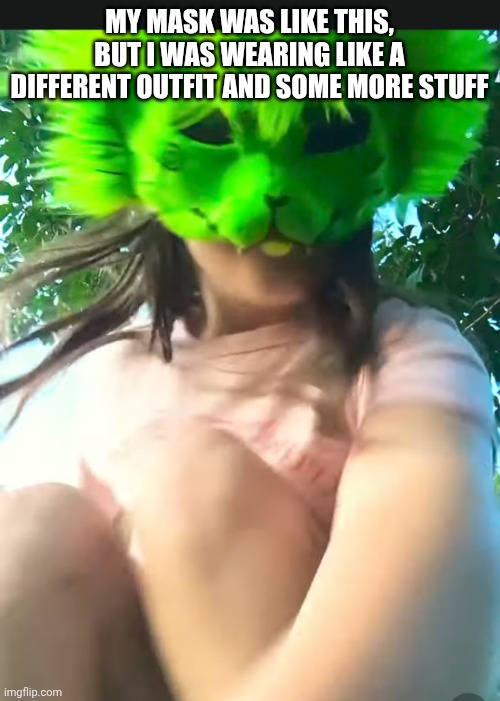 my Halloween costume | MY MASK WAS LIKE THIS, BUT I WAS WEARING LIKE A DIFFERENT OUTFIT AND SOME MORE STUFF | made w/ Imgflip meme maker