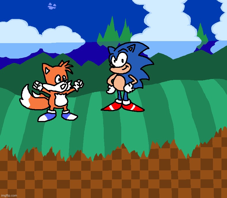 I drew sonic and tails | made w/ Imgflip meme maker