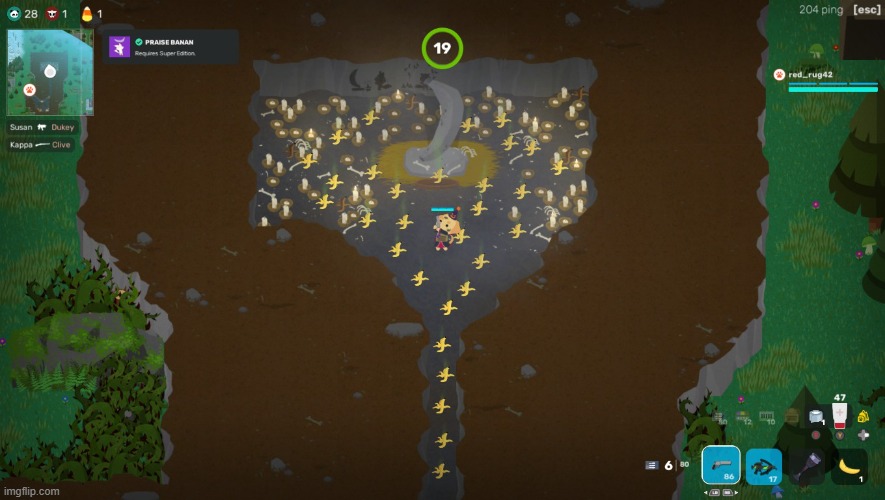 praise banan | image tagged in super animal royale | made w/ Imgflip meme maker