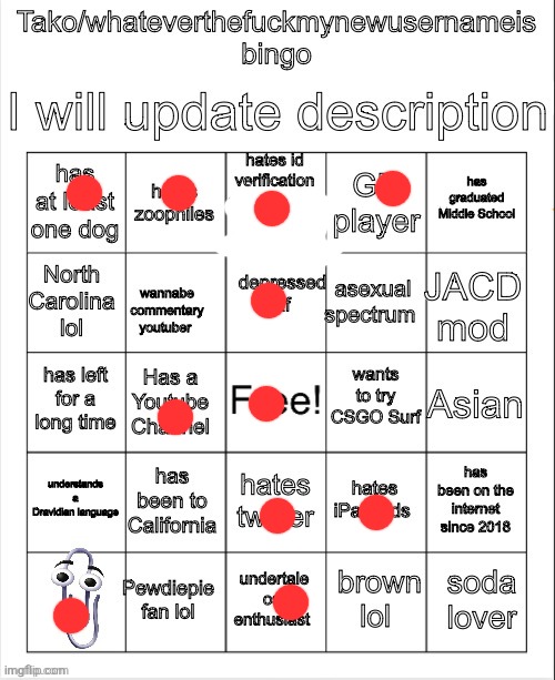 Rahsahaaha | image tagged in tako bingo | made w/ Imgflip meme maker