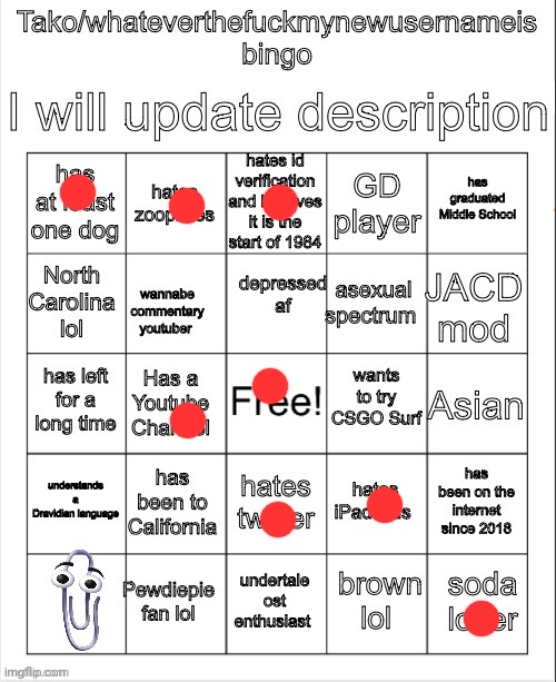 Tako Bingo | image tagged in tako bingo | made w/ Imgflip meme maker